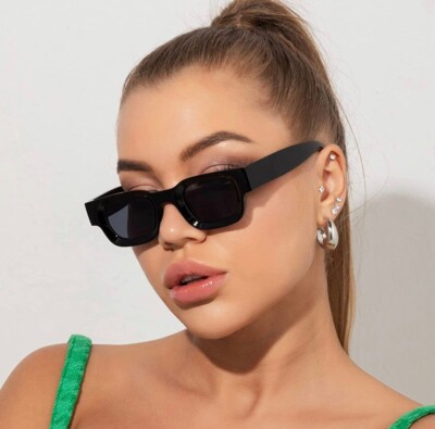 Square Sunglasses for Women Men UV400 Protection Thick Frame Chunky Rectangle Thick Square Sunglasses for Men Women Retro Chunky Rectangle  main image 4