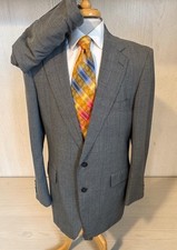 Vintage Lacrosse 2 Piece Suit Mens Sz 42L Pants 36 x 30 Gray Glen Plaid USA Made