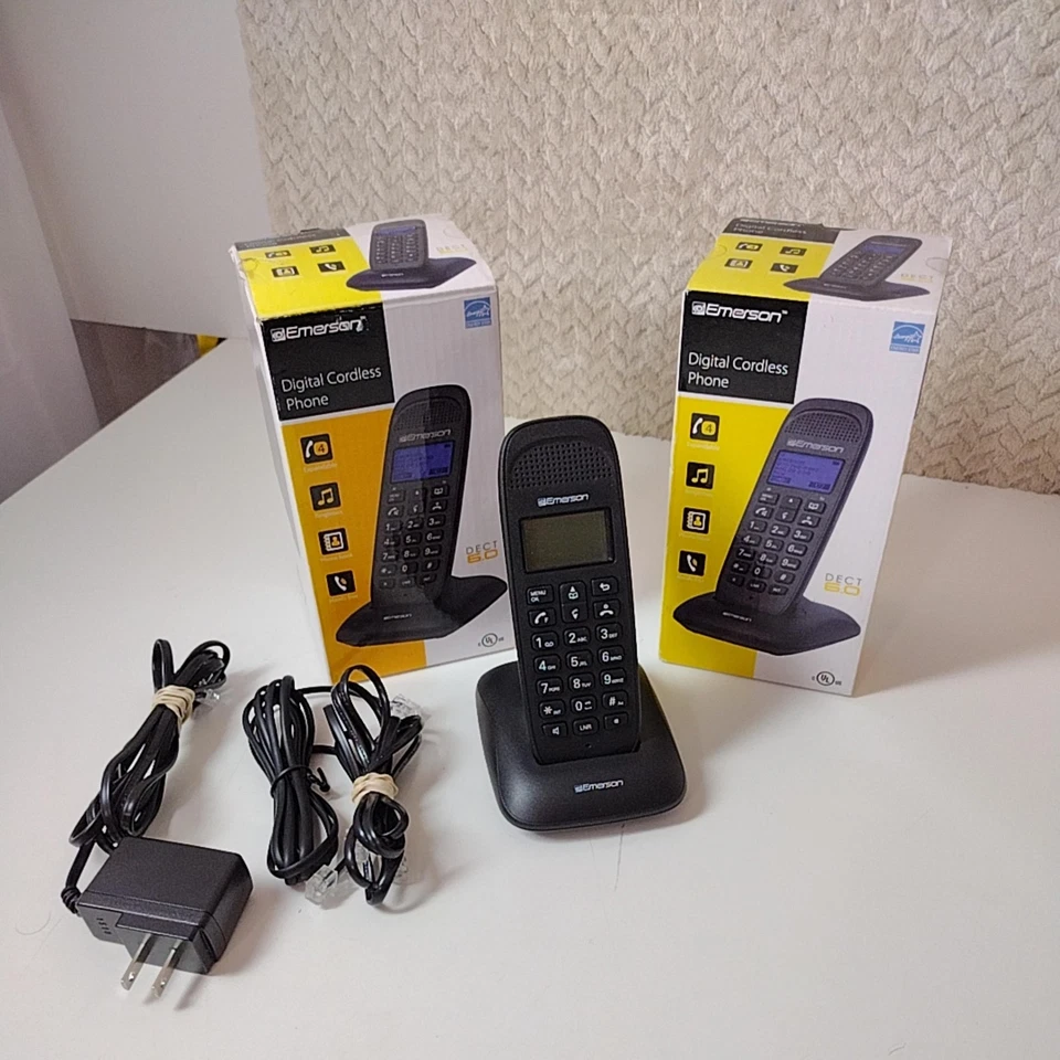 Emerson EM17000 DECT 6.0 Digital Cordless Phone Black with Base Expandable 4x - Image 2 of 4