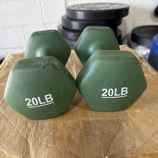 2 X 20lb Pound Dumbbell Pair Neoprene Weights Set 40 lbs Total Yoga Running