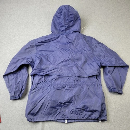 Woolrich Windbreaker Jacket Mens Medium VTG 80s Hooded Full Zip Pockets image 2