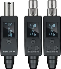 UHF Wireless XLR Transmitter and Receiver Plug-On Wireless Microphone System for