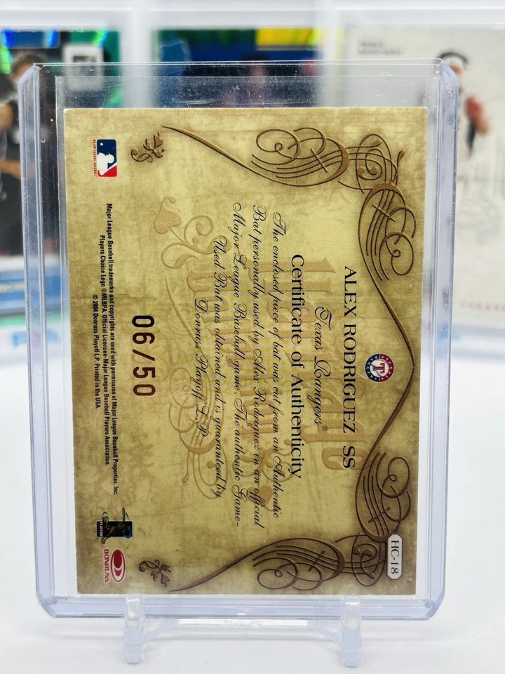 ALEX RODRIGUEZ 2004 DONRUSS DIAMOND KINGS #HC-18 JUEGO USADO BATE/50 Foto 2 de 3
