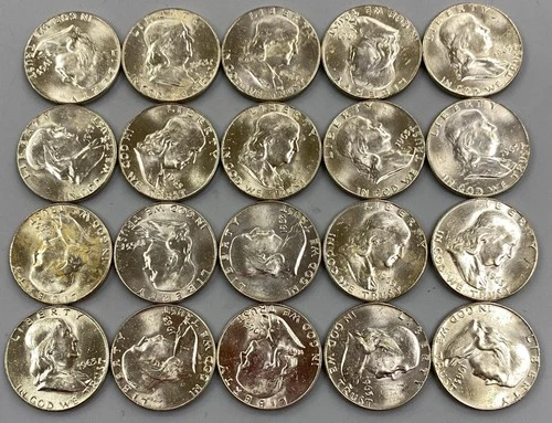 20 1963 D BU US 90% Silver Franklin 50c L23899