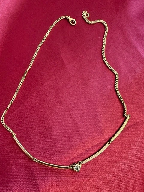 pierre lang kette collier gold mit Zirkonia - Bild 1 von 3