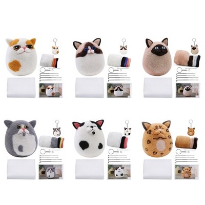 Needle Felting Kits Handmade Dolls Tool Art Wool Felt Cat for Beginners