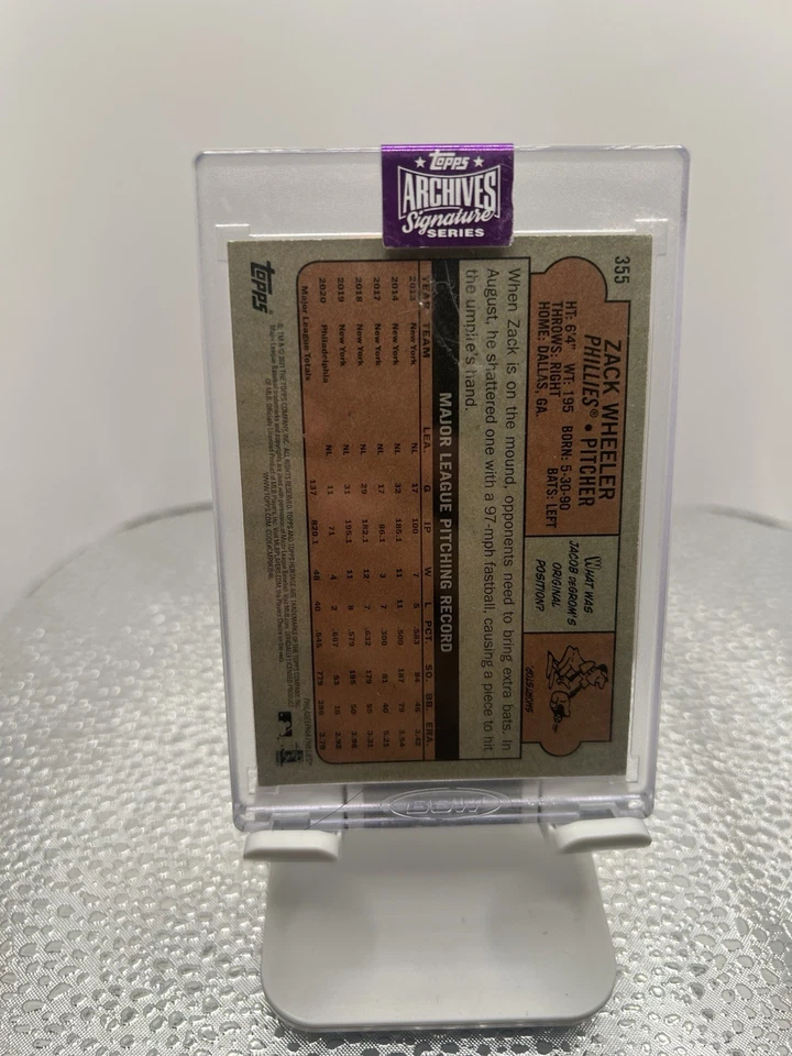 2025 Topps Archives Signature Series - Zack Wheeler 2022 Topps Heritage Auto /10 - Image 2 of 2