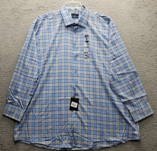 Shaquille O'Neal XLG Dress Shirt Mens Big Fit 2XL Multi Plaid Stretch Button Up
