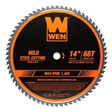WEN 14-Inch 66-Tooth Carbide-Tipped Professional Metal Saw Blade for Mild Steel