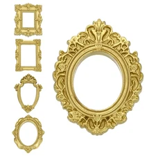 25 Pcs Vintage Resin Picture Frames, Mini Picture Frames, Bronze