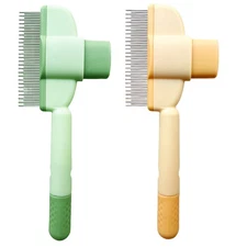 Pet Hair Removal Comb Flea Comb New with Release Button for Cat Dog