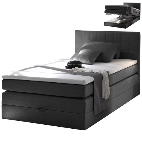 Boxspringbett - anthrazit - H2 - Microfaser - 140x200 cm Doppelbett Polsterbett - Bild 3 von 8
