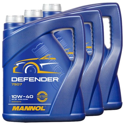Motoröl ÖL 3 x 5 Liter Motor Oel teilsynthetisch MANNOL Defender 10W-40 API SN