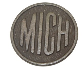 Original WWI US Army MICHIGAN State Guard Collar Disc Pin CA7