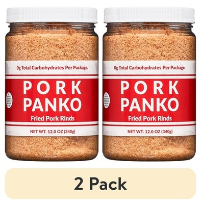 Bacon's Heir Pork Panko Carb Free Pork Rind Crumbs Cooking Flour 12oz Jar 2pk