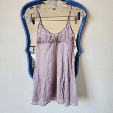 Victoria's Secret mauve teddy sheer lingerie dress women's Medium lace chest