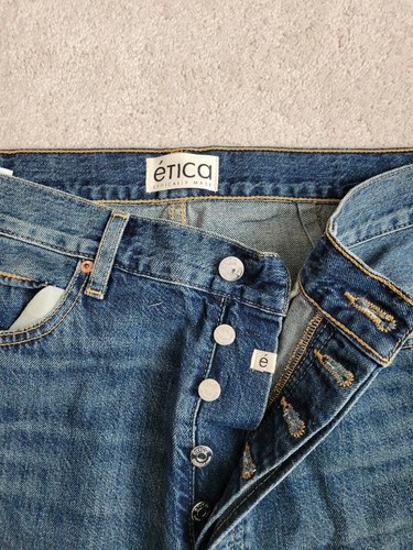 ETICA Terranea Marley Ultra High Rise Baggy Wide Leg Jeans Size 33 Dark Blue - Picture 2 of 3
