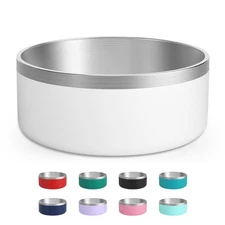 LIHOOOOM Stainless Steel Dog Bowl, Metal Water and Food Dish for Large Dogs, ...