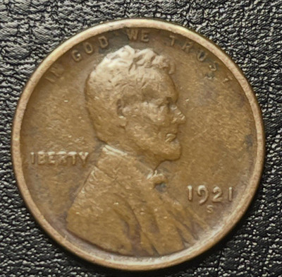 ERROR 1921 S WHEAT PENNY - ''L'' BARELY VISIBLE ''IBERTY'' GORGEOUS COIN!!!CIRC.