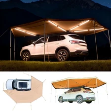 VEVOR 270 Degree Awning with LED Lights 133 sq.ft UV50+ Driver Side Car Awning