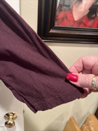 Catherine’s blouse / 1X / Burgundy / Studded / cotton and Mondal / 3/4 Sleeves - Picture 4 of 7