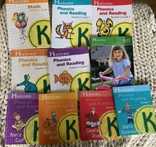 Horizons Kindergarten Teachers Guide Lot  & Phonics Readers  Books Homeschool