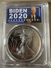 2020 American Silver Eagle PCGS MS70 in Joe Biden For President Label