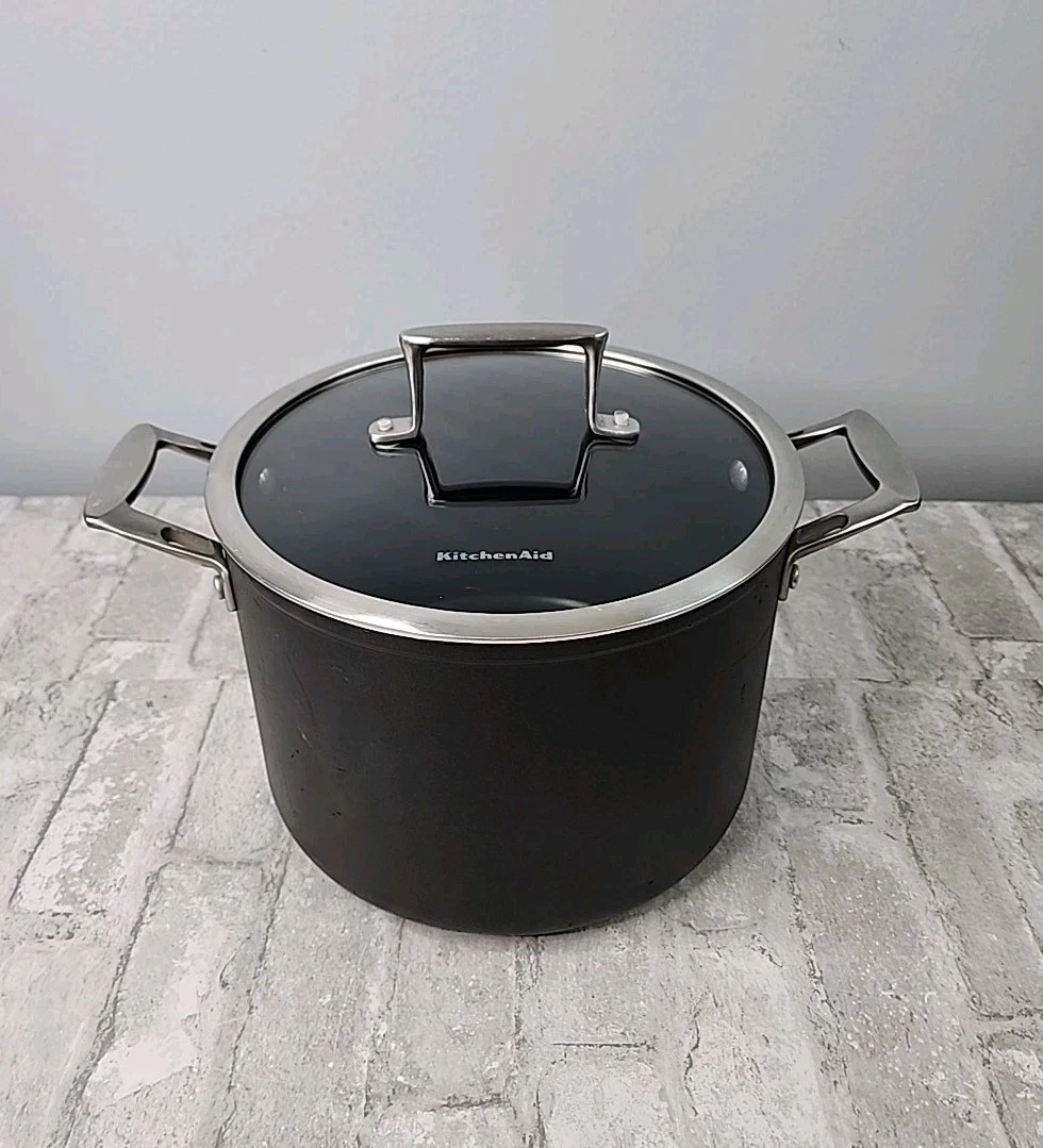 KitchenAid 8 Qt 3-Layer Nonstick Stock Pot Induction Ready & Glass Lid WU326