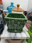Vintage Green Bamboo Planter McCoy