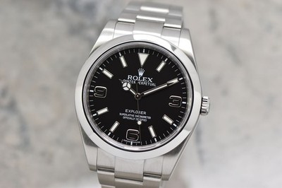 2025 CPO Mens Rolex Explorer Black Dial Domed Bezel Oyster Bracelet 39MM 214270