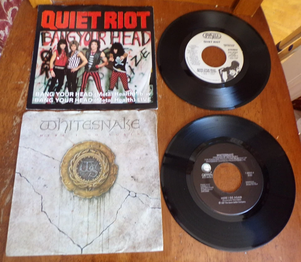 Hair & GLAM Metal Set of 7 45s Quiet Riot, Ratt, Whitesnake, Warrant and More - Image 2 of 4