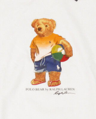 Polo Ralph Lauren Men's White Summer Beach Polo Bear Fleece