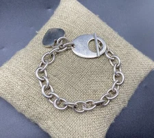 SILPADA-Sterling Silver Heart Tag Rolo Bracelet B0779