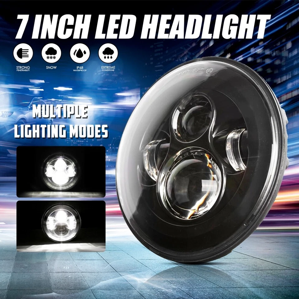 7" LED Headlight Hi/Lo + Housing Bucket For Harley Softail Springer EFI FXSTSI - Image 2 of 4