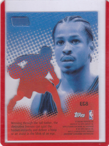 1999 Topps Stadium Club Chrome Allen Iverson Eyes of the Game Acetate Card #8 - Picture 2 of 2