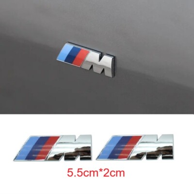 Für BMW 2pcs M POWER Seite Kotflügel Kunststoffe Emblems 5.5 *2cm Helles Silber