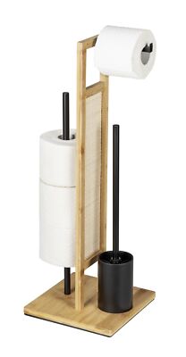 WENKO WC-Garnitur Rivalta Allegre Boho-Style Bambus Rattan Toilettenpapierhalter