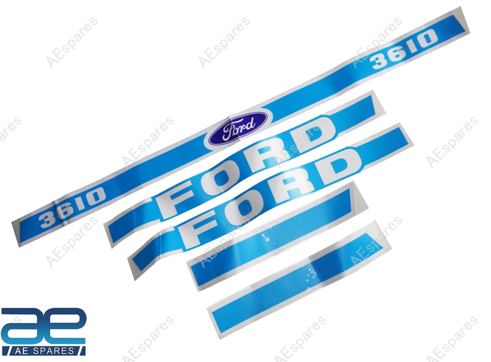 Blue & White Hood Decal Emblem Sticker Kit For Ford 3610 Tractor view 6