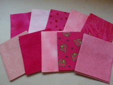 America fabric Lot of 10 P & B Textiles pink colors 18x22"