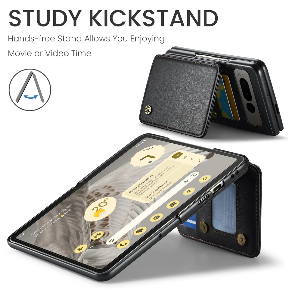 For Google Pixel Fold Magnetic Leather Wallet RFID Blocking Case Stand Cover - Image 3 of 4