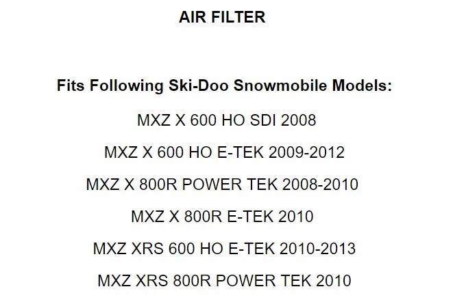 Nuevo filtro de aire 508000568 para Ski-Doo Mxz X 600 2008-2012 / Mxz X 800R 2008-2010 Foto 2 de 2