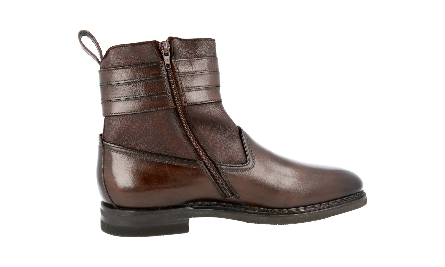 SANTONI Leather RABBIT FUR Velatura Ankle Boots Shoes Goodyear - 8.5 42.5 image 6