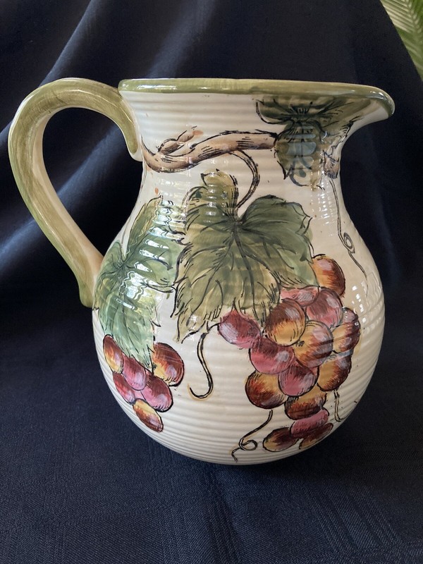 Chardonnay Brand Pitcher - wine, grape vine, tuscan inspired decor Beautiful