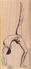 Gymnast Lady 1 1/2 x 3" Rubber Stamp, Olympics Stamp, Gymnast Stamp
