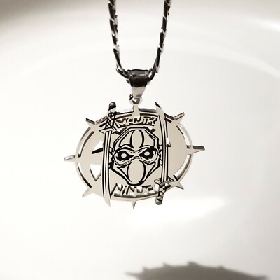 Large 2Inch Tall Magik Ninja Charm Stainless Steel ICP Pendant