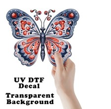 Blue Butterfly UV DTF Transparent Sticker / Decal