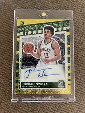 2020-21 Panini Optic Fast Break Signatures Jordan Nwora Gold Auto RC /10 Bucks
