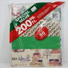 Vintage Artfaire Wrapping Paper Pack 200 Sq Feet Mixed Designs 32 Sheets Sealed