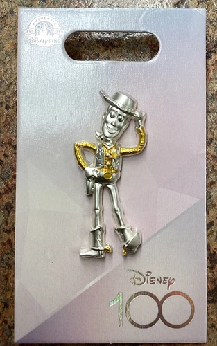 Disney 100 Years of Wonder - D100 - Platinum Woody - Toy Story Pin