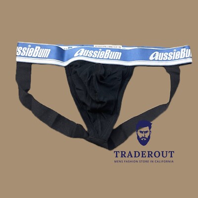 AussieBum Men black cotton Wonderjock jock strap jockstraps